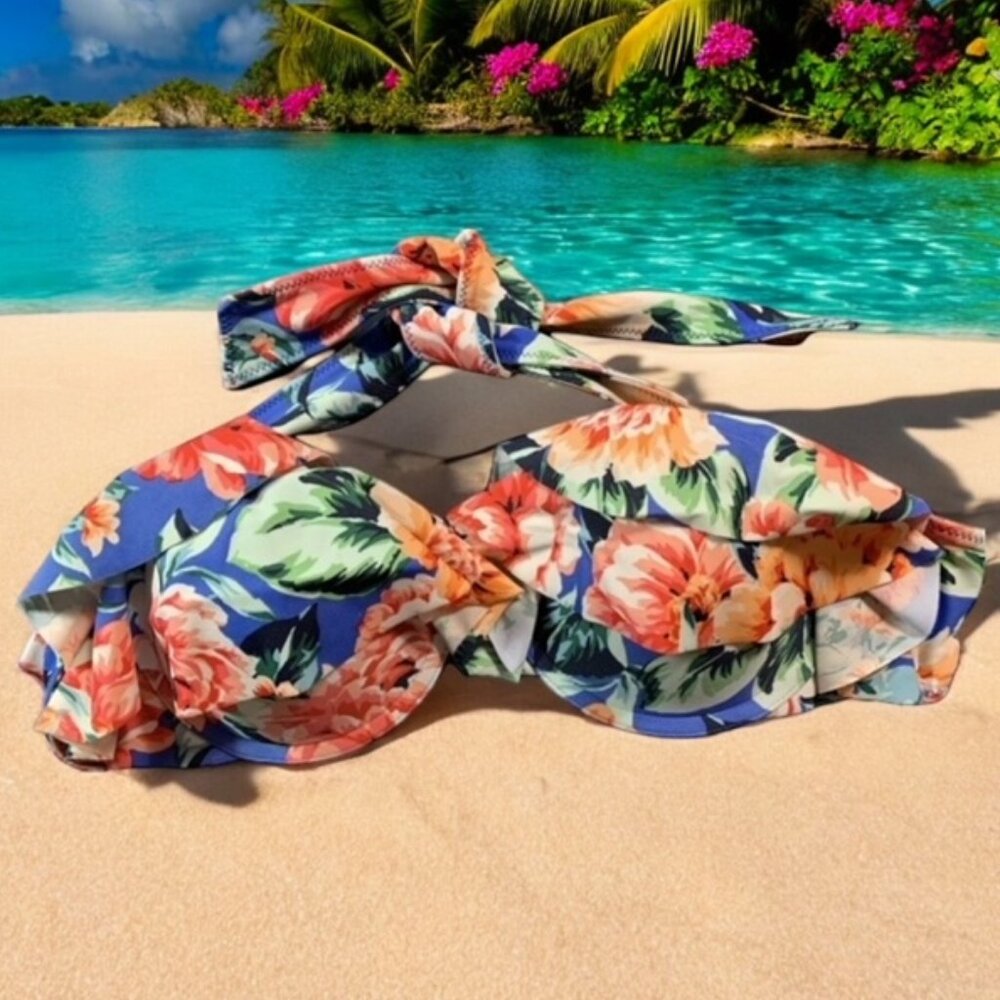 Abercrombie Swim Bra 34C Tropical Underwire